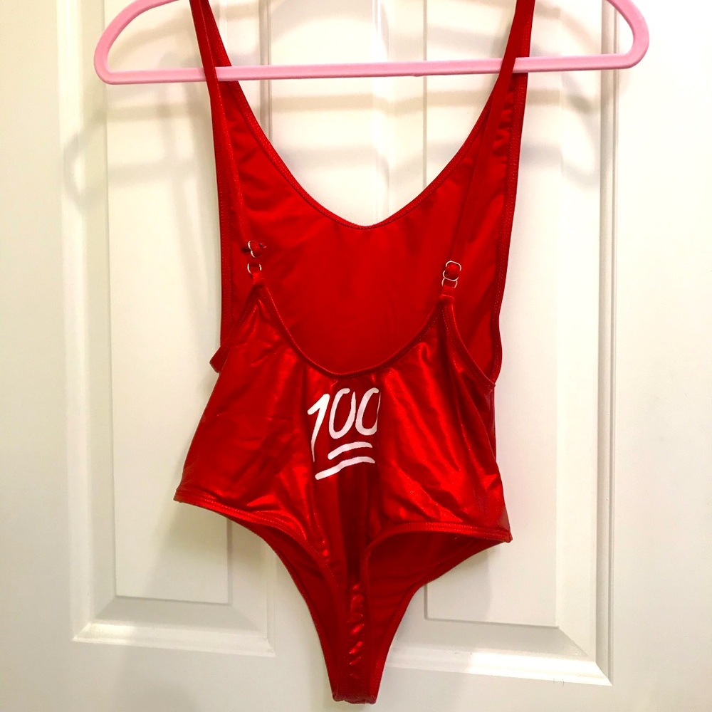 Thong one piece swimsuit / bodysuit